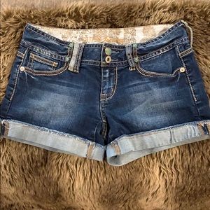 Guess Stretch Denim Cuffed Shorts